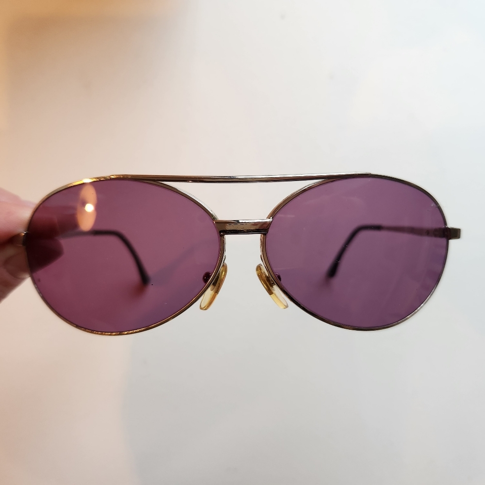 Cutler and Gross Purple Oval Sunglasses with Silver Frame